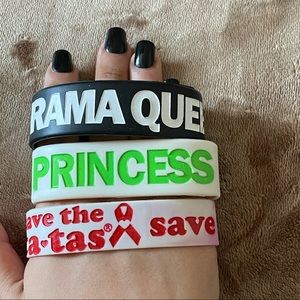 Y2k rubber bracelet bundle drama queen tatas
